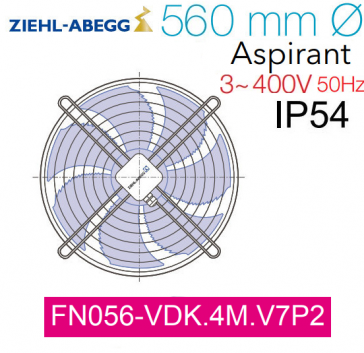 Ventilateur hélicoïde FN056-VDK.4M.V7P2 de Ziehl-Abegg