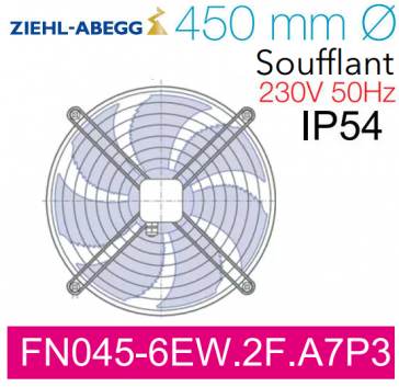 Ventilateur hélicoïde FN045-6EW.2F.A7P3 de Ziehl-Abegg