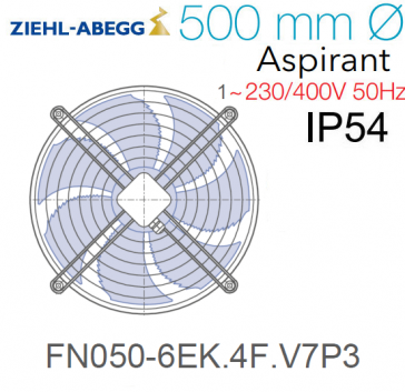 Ventilateur hélicoïde FN050-6EK.4F.V7P3 de Ziehl-Abegg