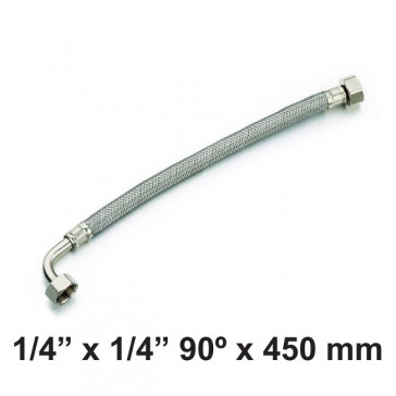 Flexible Kapillaren 1/4" x 1/4" 90º x 450 mm