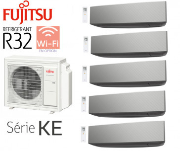 Fujitsu 5-Split Mural AOY100M5-KB + 4 ASY20MI-KE Silver+ 1 ASY40MI-KE Silver
