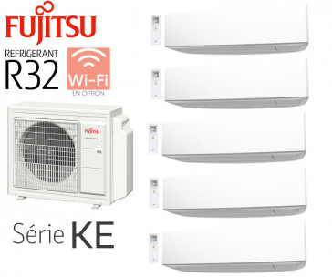 Fujitsu 5-Split Wand AOY100M5-KB + 4 ASY20MI-KE + 1 ASY40MI-KE