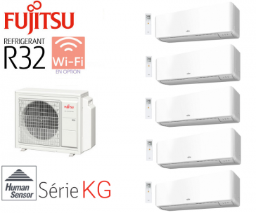 Fujitsu 5-Split Mural AOY100M5-KB + 4 ASY20MI-KG + 1 ASY40MI-KG