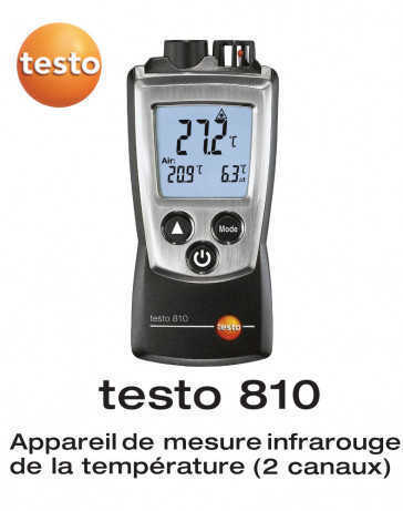 Testo 810 - Thermomètre 2 canaux pour température ambiante et IR