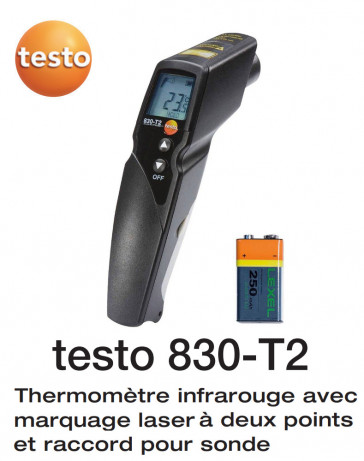 Testo 830-T2 - Thermomètre infrarouge avec marquage laser à deux points et raccord pour sonde