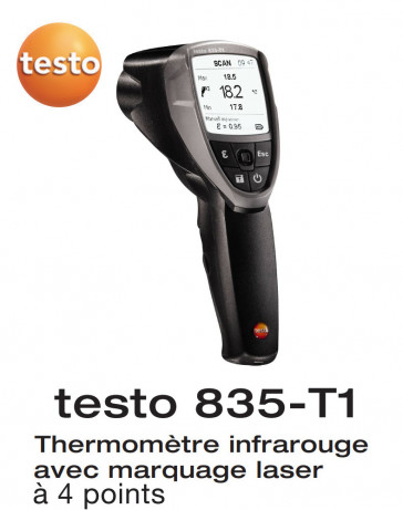 Testo 835-T1 - Thermomètre infrarouge avec marquage laser 4 points