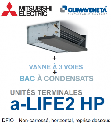 Ventilo-convecteur Gainable Non-carrossé, horizontal, reprise dessous a-LIFE2 HP 2T DFIO 1102