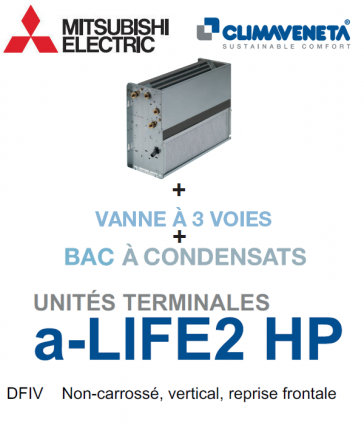 Gesloten ventilatorconvector Ongeventileerd, verticaal, front return a-LIFE2 HP 2T DFIV 0302