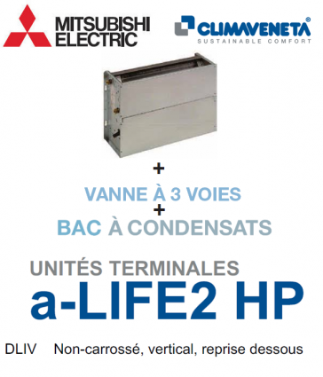 Geventileerde ventilatorconvector Niet geventileerd, verticaal, luchtafvoer van onderaf a-LIFE2 HP 2T DLIV 0702