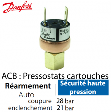 Pressostat Cartouche ACB-2UB514W - 061F7514 Danfoss 