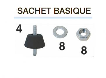Kit 4 amortisseurs en caoutchouc AG 35