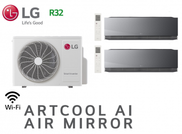 LG Bi-Split ARTCOOL MIRROR AI AIR MU2R15.U18A0 + 2 X AA09SP.NS1