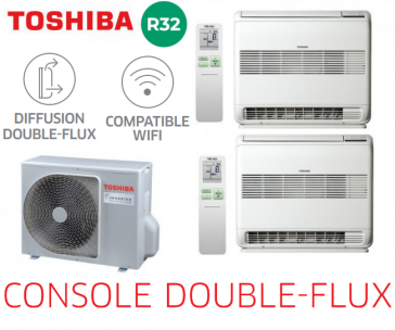 Toshiba CONSOLE DOUBLE-FLUX Bi-Split RAS-2M18G3AVG-E + 2 RAS-B10J2FVG-E