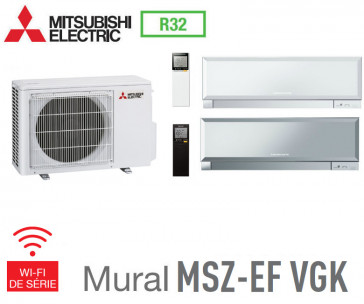 Mitsubishi Bi-split Mural Inverter Design MXZ-2F42VF + 1 MSZ-EF22VGKW + 1 MSZ-EF22VGKS