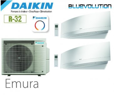 Daikin Emura Bisplit 4MXM80A + 1 FTXJ25MW + 1 FTXJ50MW - R32