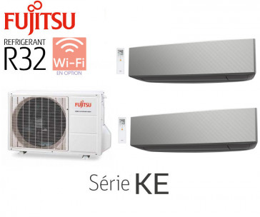 Fujitsu Doppel-Split Wand AOY40M2-KB + 2 ASY20MI-KE Silber 