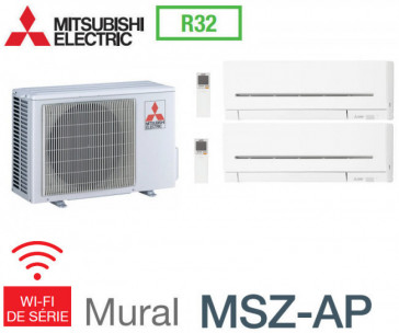 Mitsubishi Bi-split Mural Compact MXZ-2F53VF + 1 MSZ-AP25VGK + 1 MSZ-AP35VGK - R32