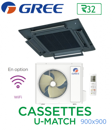 GREE Cassete U-MATCH 900x900 UM CST 48 R32 noir