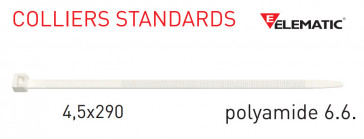 Colliers de câblage standard Naturel 290x4,5 mm de "Elematic" 