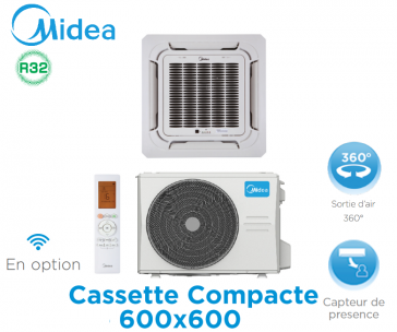 Midea Cassette Compacte 600x600 MCA3U-18HFN8-QRD0W(GA)