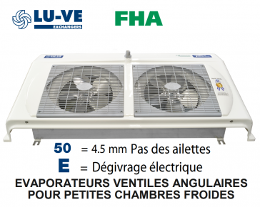 Evaporateur angulaire FHA 21 E50 de LU-VE - 1450 W