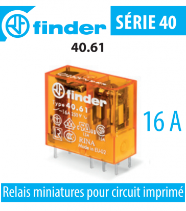 Relais miniature pour circuit imprimé 40.61.8.230.0000 de Finder