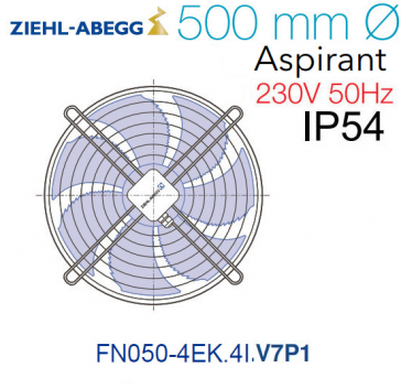 Ventilateur hélicoïde FN050-4EK.4I.V7P1 de Ziehl-Abegg