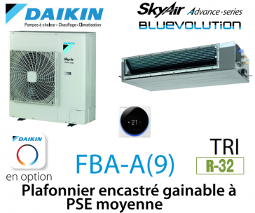 Daikin Plafonnier encastré gainable à PSE moyenne Advance FBA125A triphasé