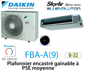 Daikin Plafonnier encastré gainable à PSE moyenne Alpha FBA140A monophasé