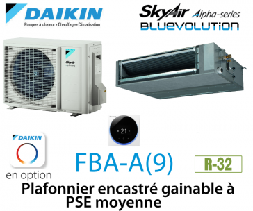Daikin Plafonnier encastré gainable à PSE moyenne Alpha FBA35A9 