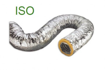 Gaine souple de ventilation en aluminium avec isolement en fibre de verre 10 m Ø 127mm