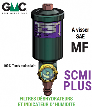 Filtre deshydrateur GMC avec voyant SCMI052MF/J00 PLUS - Raccordement 1/4" SAE MF