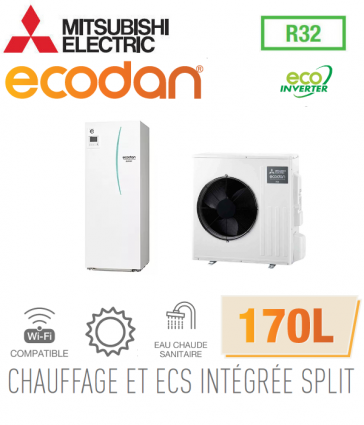 Ecodan duo 8 Eco Inverter CHAUFFAGE SEUL + ECS 170L EHST17D-VM2D + SUZ-SWM80VA