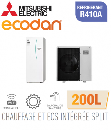 Ecodan duo 11 CHAUFFAGE SEUL + ECS 200L EHST20C-VM2D + PUHZ-SW100VAA