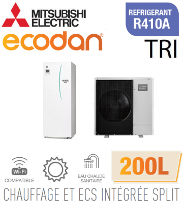 Ecodan duo 11 CHAUFFAGE SEUL + ECS 200L EHST20C-VM2D + PUHZ-SW100YAA