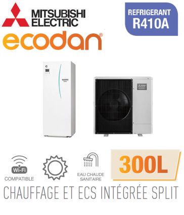 Ecodan duo 11 CHAUFFAGE SEUL + ECS 300L EHST30C-VM6ED + PUHZ-SW100VAA