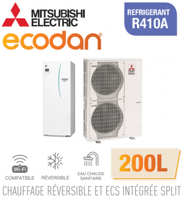 Ecodan duo 16 réversible 200L ERST20C-VM2D + PUHZ-SW120VHA
