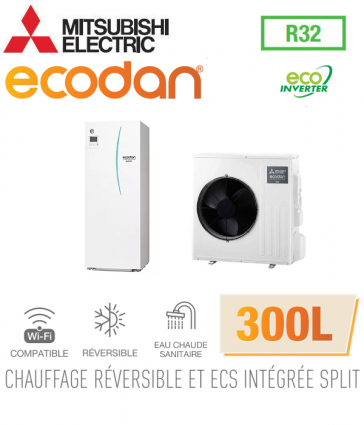 Ecodan duo 8 Eco Inverter réversible 300L ERST30D-VM2ED + SUZ-SWM80VA