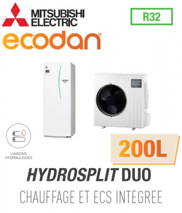 Ecodan CHAUFFAGE SEUL HYDROSPLIT DUO 200L R32 EHPT20X-VM6D + PUZ-WM50VHA