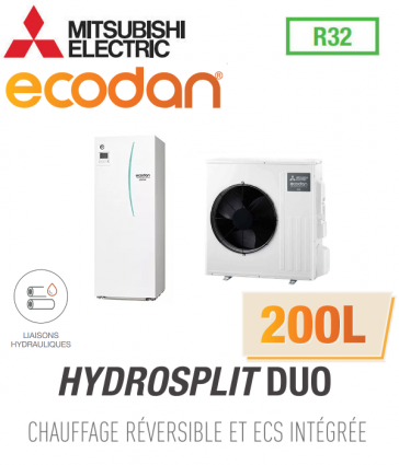 Ecodan Réversible HYDROSPLIT DUO 200L R32 ERPT20X-VM2D + PUZ-WM50VHA