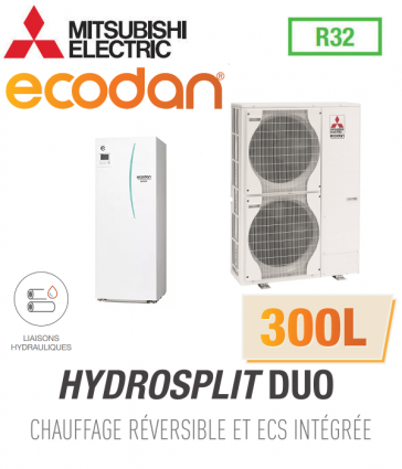 Ecodan Réversible HYDROSPLIT DUO 300L R32 ERPT30X-VM2ED + PUZ-HWM140VHA
