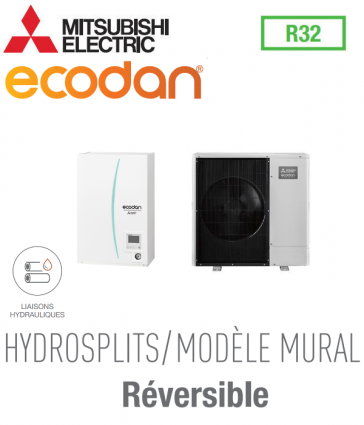 Ecodan réversible HYDROSPLIT MURAL R32 ERPX-VM2D + PUZ-WM112VAA