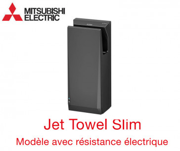 Sèche-mains Jet Towel Slim noir JT-SB216JSH2-H-NE avec Chauffage de Mitsubishi