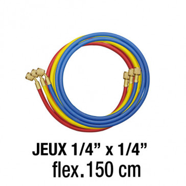 Jeux de flexibles 1/4” x 1/4”- 150 Cm