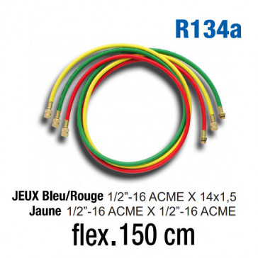 Jeux de flexibles pour R134A - 150 Cm