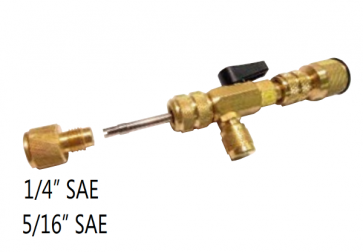 Extracteur valve Schrader avec vanne et connexion 1/4" et 5/16"