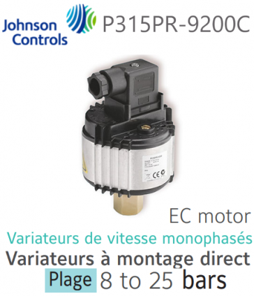Variateur de vitesse pressostatique pour ventilateurs monophasés EC P315PR-9200C