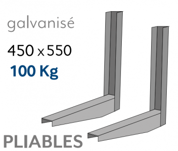 Supports galvanisés 450 x 550 - 100 Kg