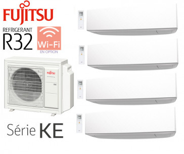 Fujitsu Quad-Split Wandmontage AOY80M4-KB + 2 ASY20MI-KE + 1 ASY25MI-KE + 1 ASY40MI-KE
