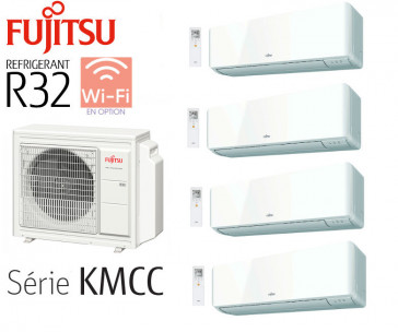 Fujitsu Quadri-Split Muraux AOY80M4-KB + 3 ASY20MI-KMCC + 1 ASY35MI-KMCC